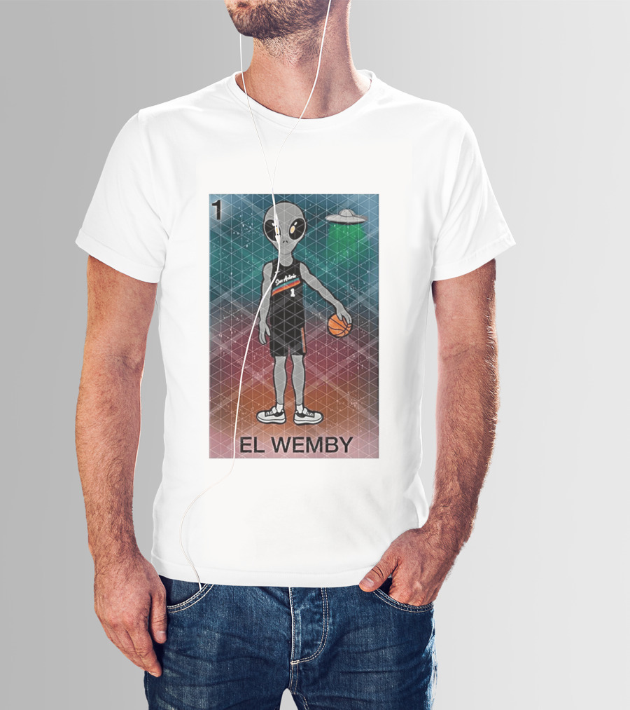 El Wemby San Antonio Spurs Alien UFO Basketball Victor Wembanyama 2026 T-Shirt