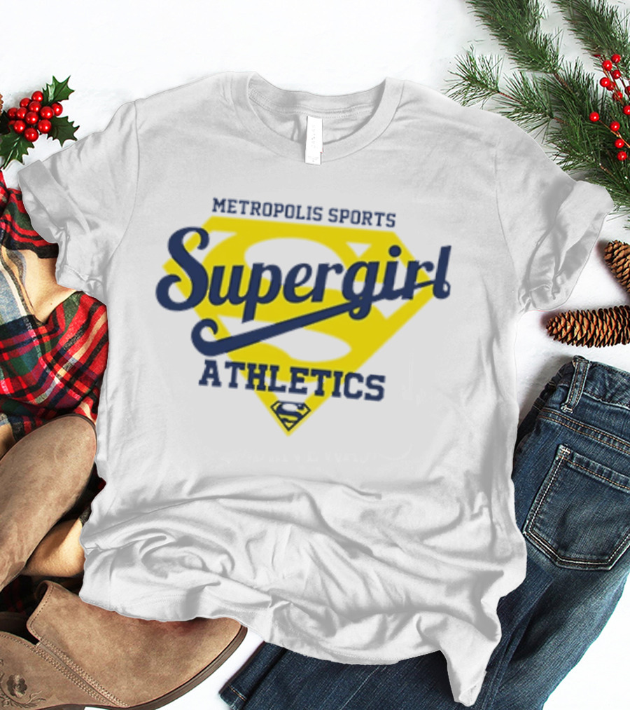 Supergirl Athletics Metropolis Sports Iconic Yellow Shield T-Shirt
