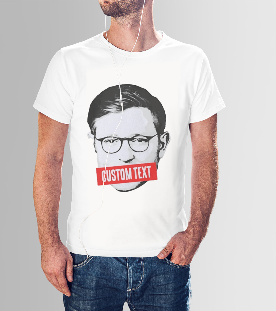 Mike Johnson Silenced Voice Custom Text Stencil T-Shirt