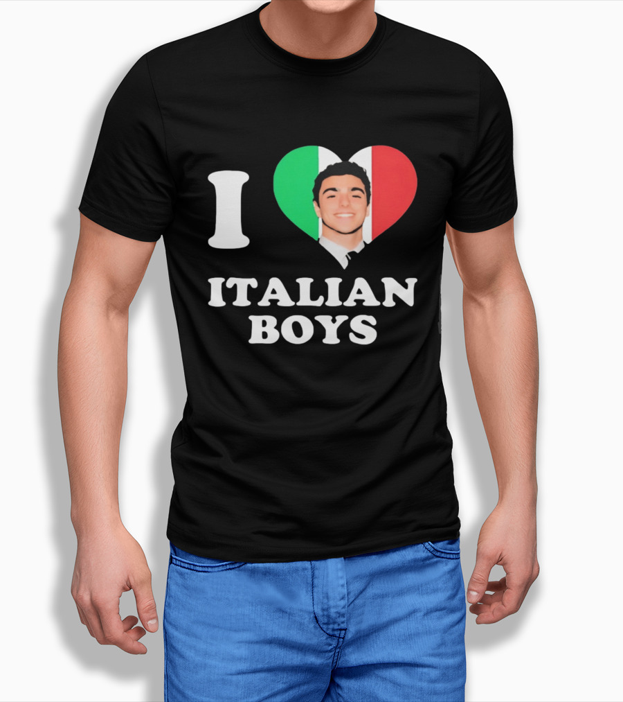 I Love Italian Boys Luigi Mangione Heart Flag T-Shirt