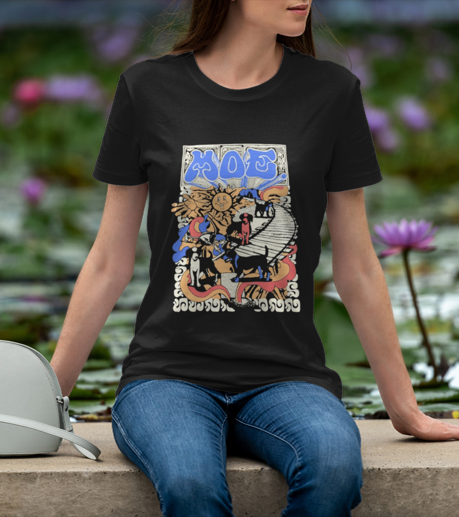 MOE Colorful Sun And Figures Pathway T-Shirt
