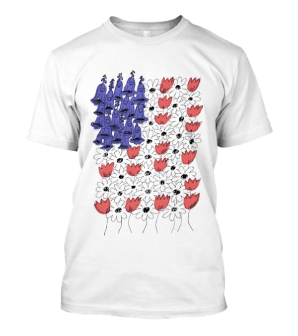Fourth Of July Foxglove Daisy Tulip Subtle F Trump USA 250 Birthday T-Shirt