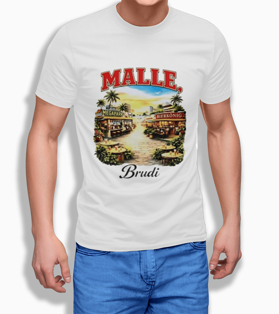 Malle Brudi Megapark Bierkönig Island Vibes Tropical Scene T-Shirt