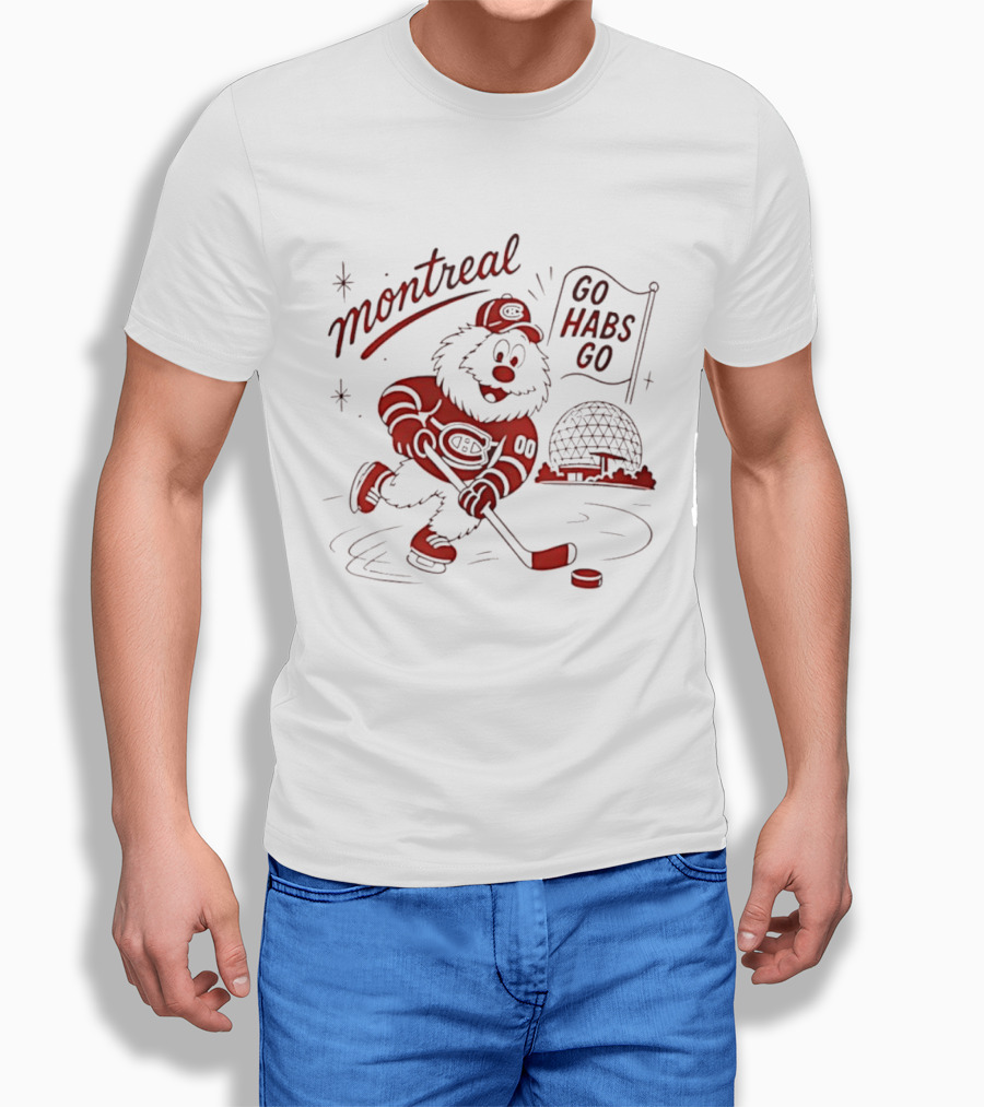 Montreal Canadiens Skating Mascot Go Habs Go Biosphere Montreal T-Shirt