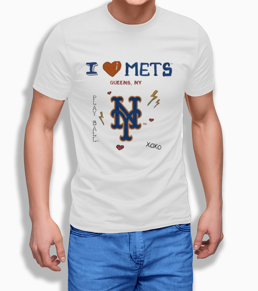 I Heart New York Mets Queens NY Tiny Turnip Toddler Play Ball XOXO T-Shirt