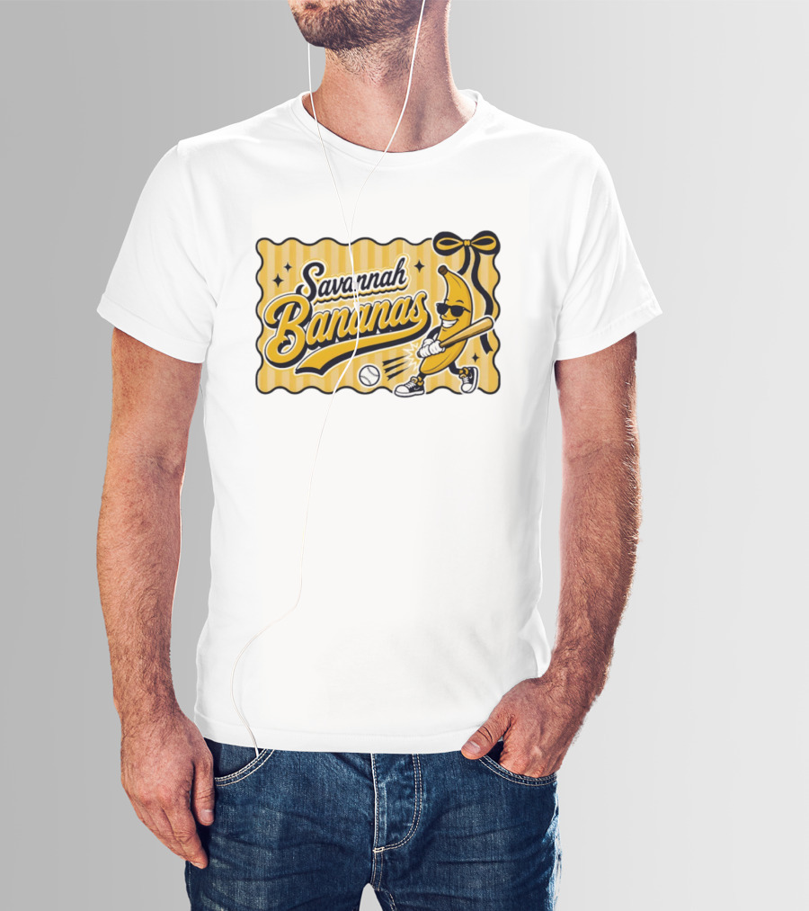 Savannah Bananas Baseball Team Cartoon Character Batting Savannah Georgia 2026 T-Shirt