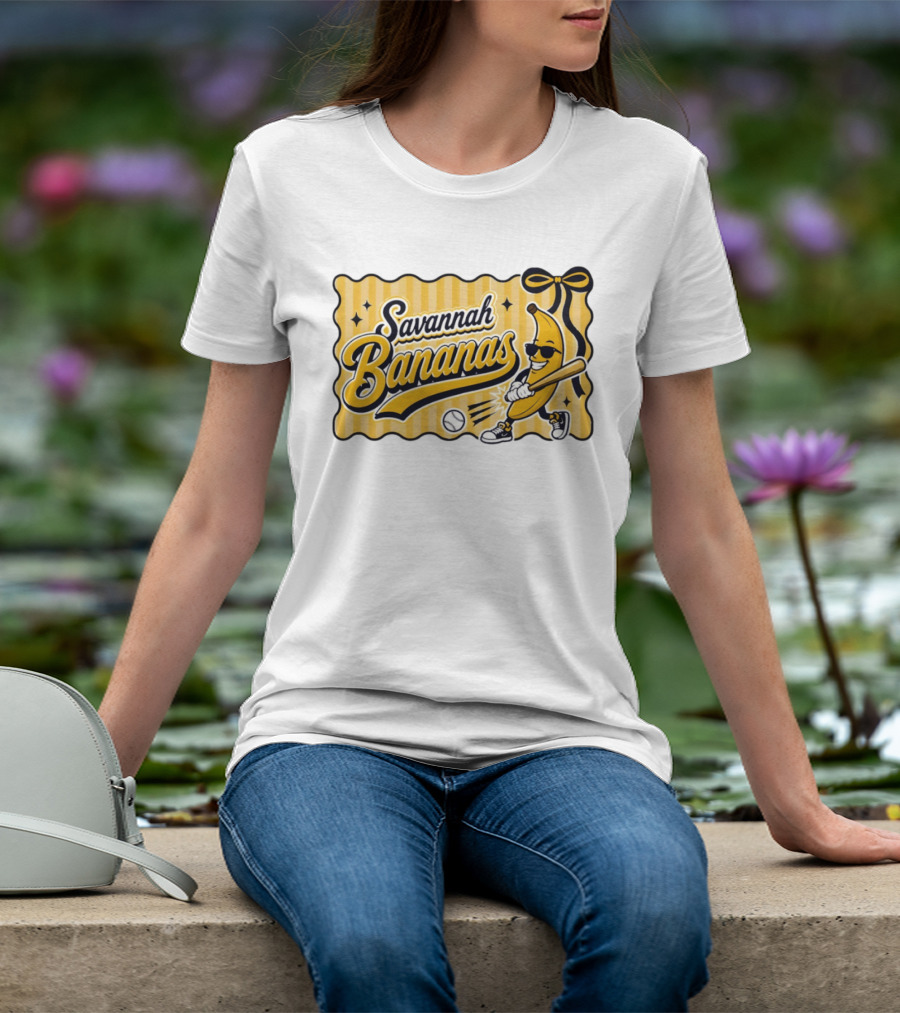 Savannah Bananas Baseball Team Cartoon Character Batting Savannah Georgia 2026 T-Shirt