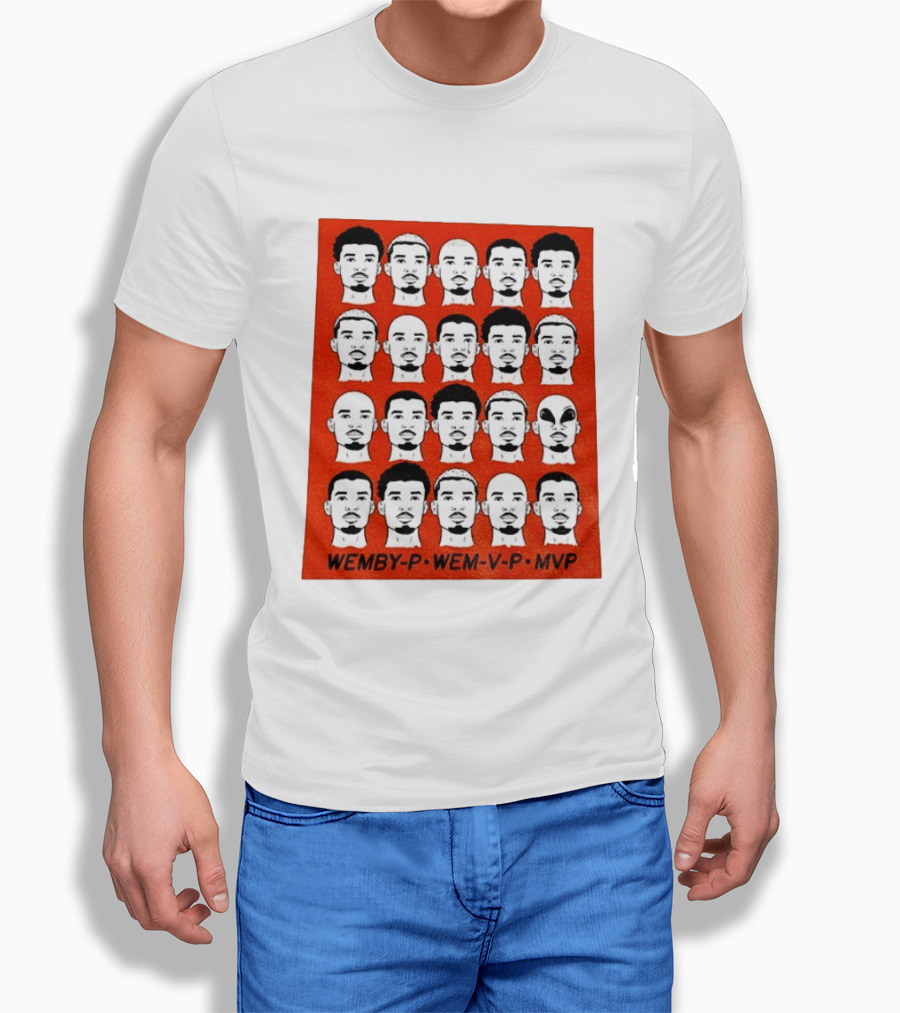 Victor Wembanyama Wemby P Wem V P MVP San Antonio Spurs Basketball Faces T-Shirt