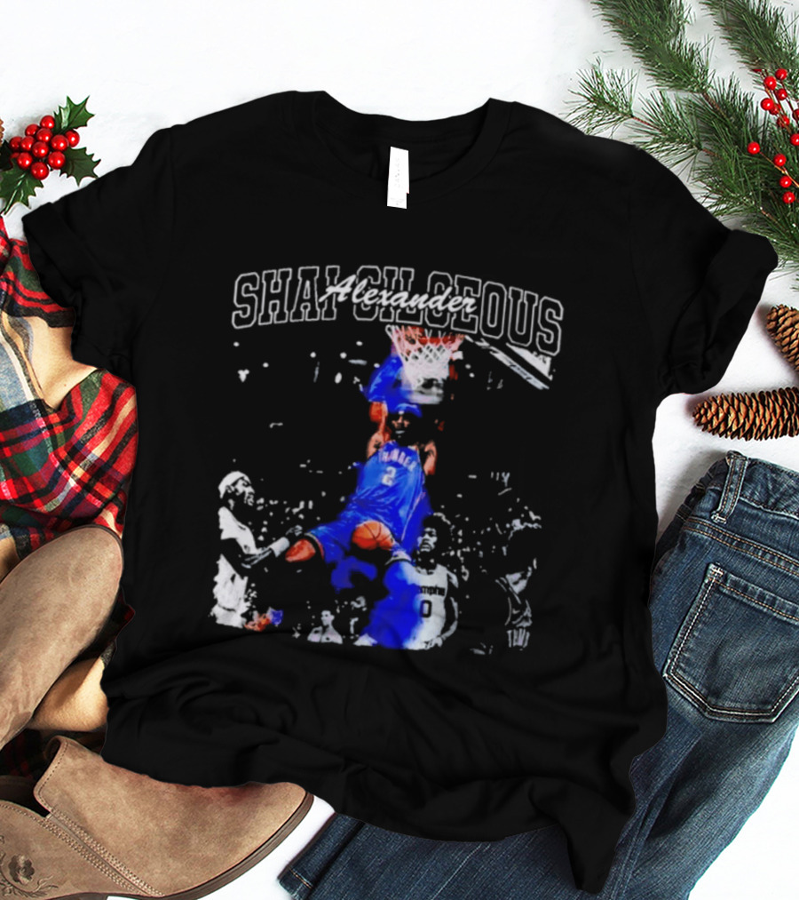 Shai Gilgeous Alexander Thunder Dunk Legacy Basketball Action T-Shirt