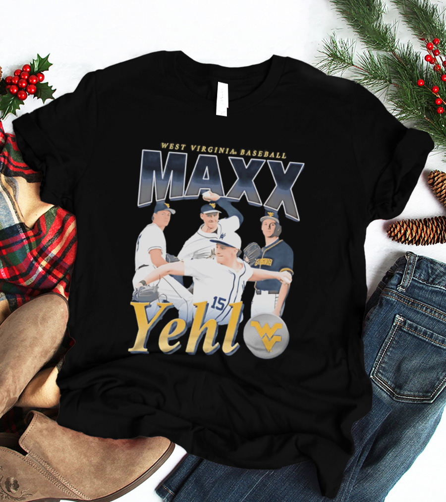 West Virginia Baseball Maxx Yehl WV Iconic Sports T-Shirt