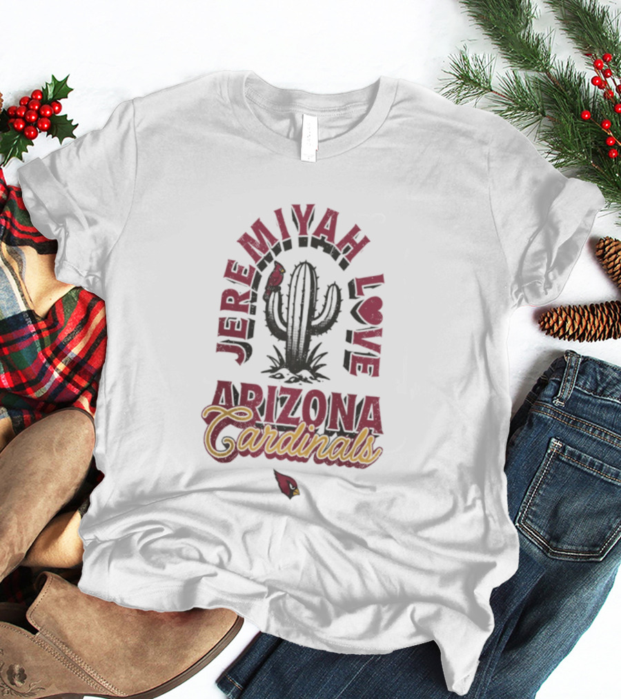 Arizona Cardinals Jeremiyah Love Cactus And Bird T-Shirt