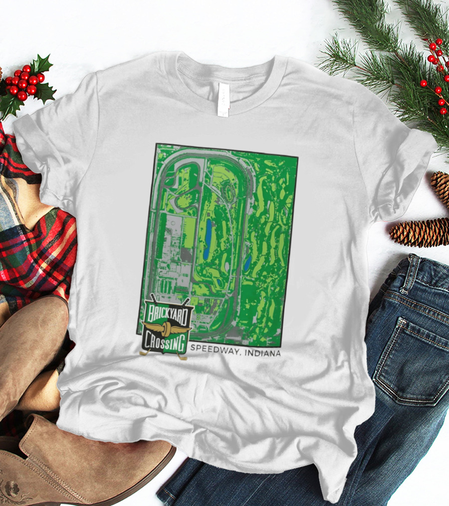 Brickyard Crossing Speedway Indiana Map Instant T-Shirt