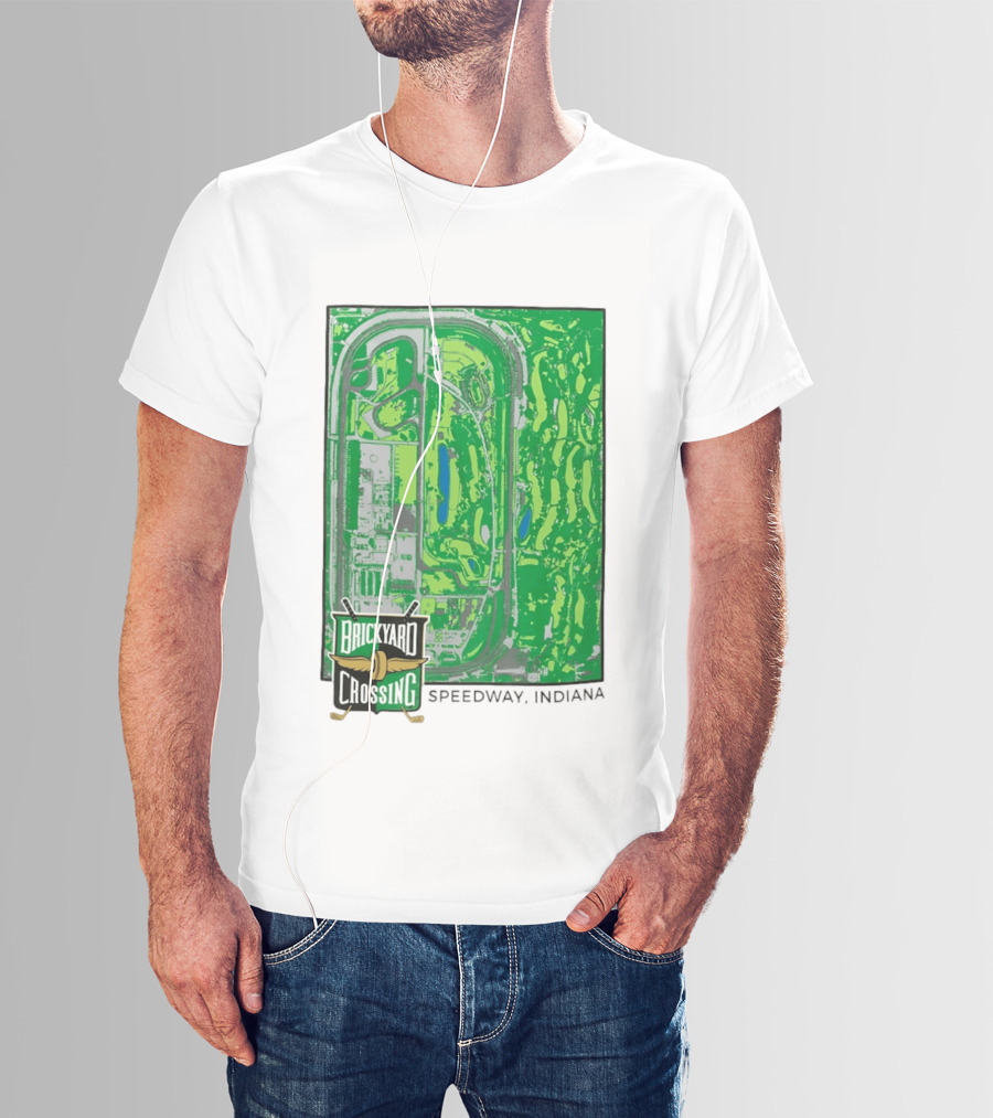 Brickyard Crossing Speedway Indiana Map Instant T-Shirt