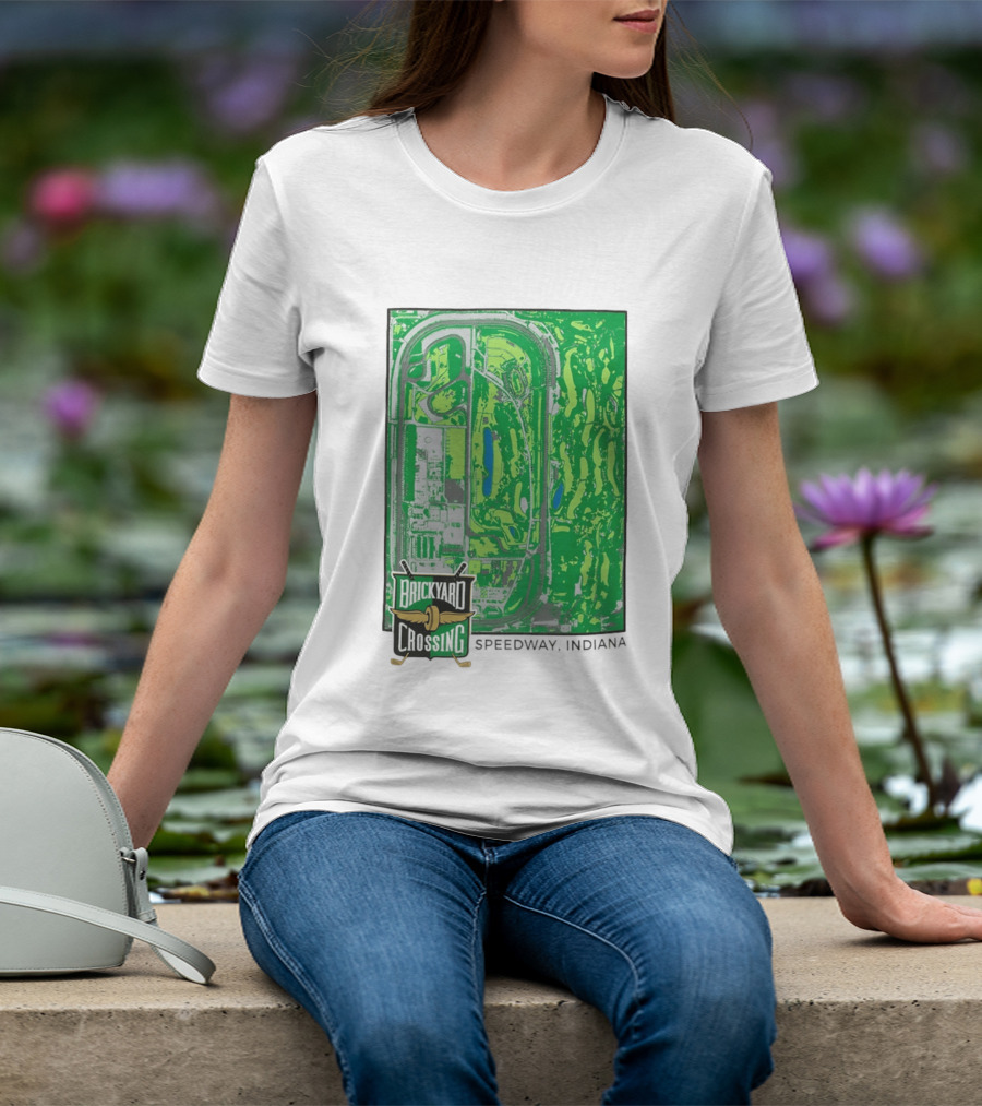 Brickyard Crossing Speedway Indiana Map Instant T-Shirt