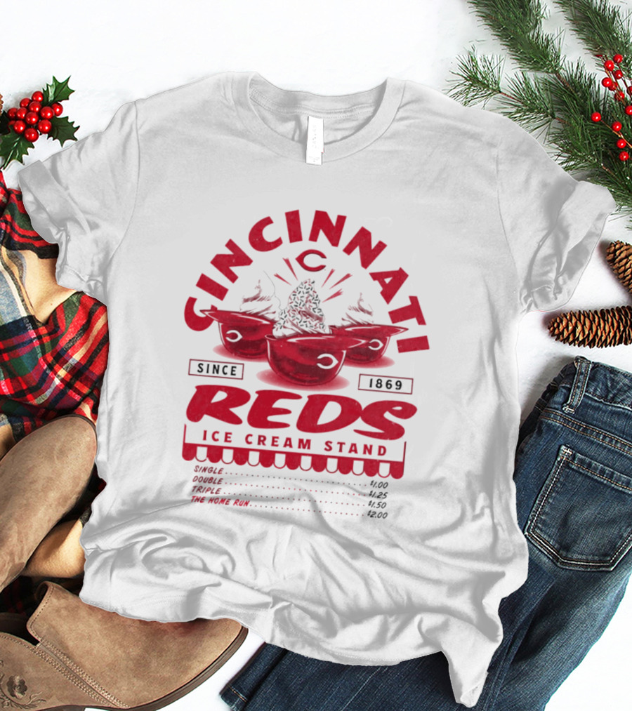 Cincinnati Reds Ice Cream Stand Since 1869 Baseball Nostalgia T-Shirt