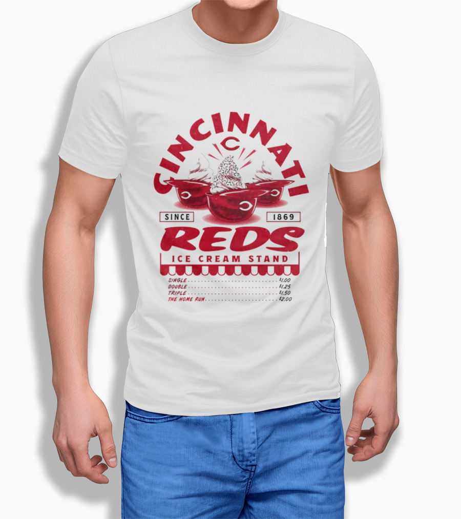 Cincinnati Reds Ice Cream Stand Since 1869 Baseball Nostalgia T-Shirt