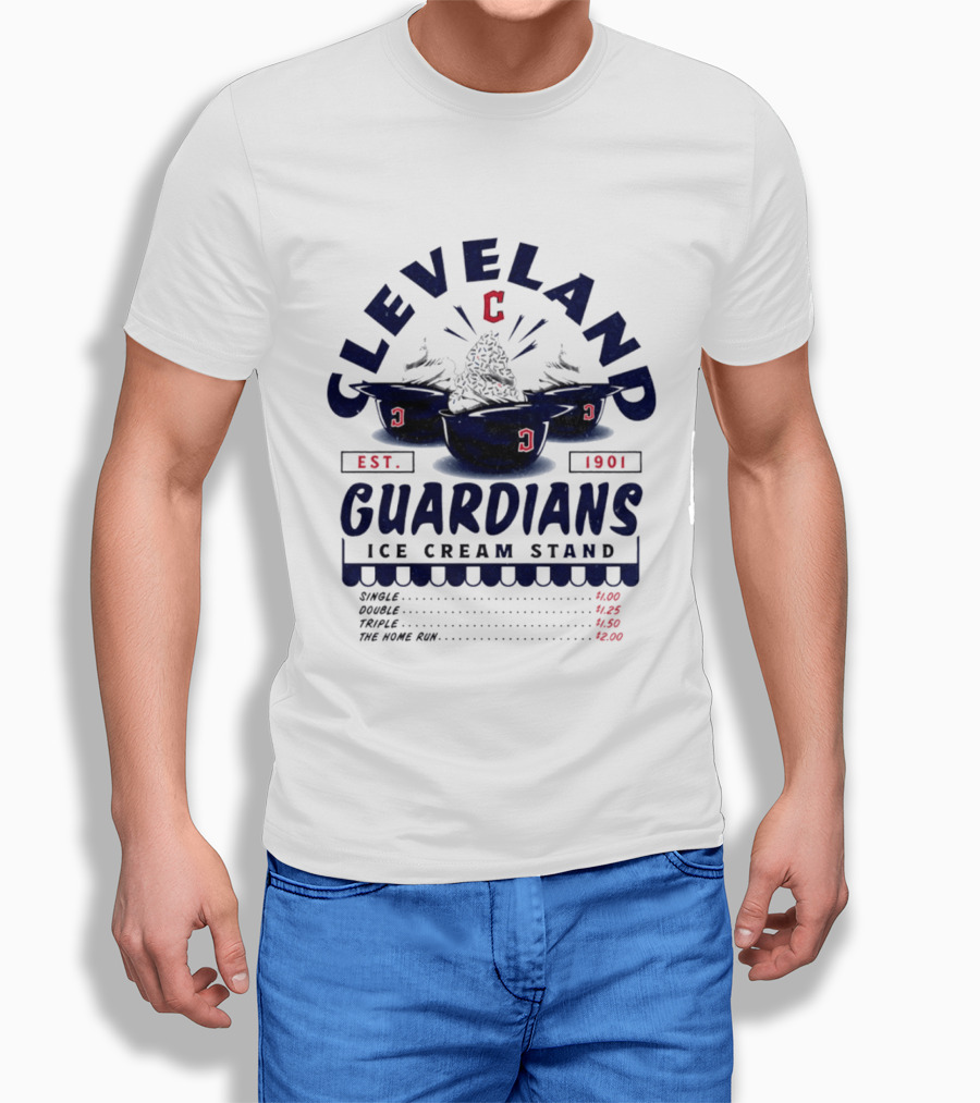 Cleveland Guardians Ice Cream Stand Est. 1901 Baseball Team Iconic Treats T-Shirt