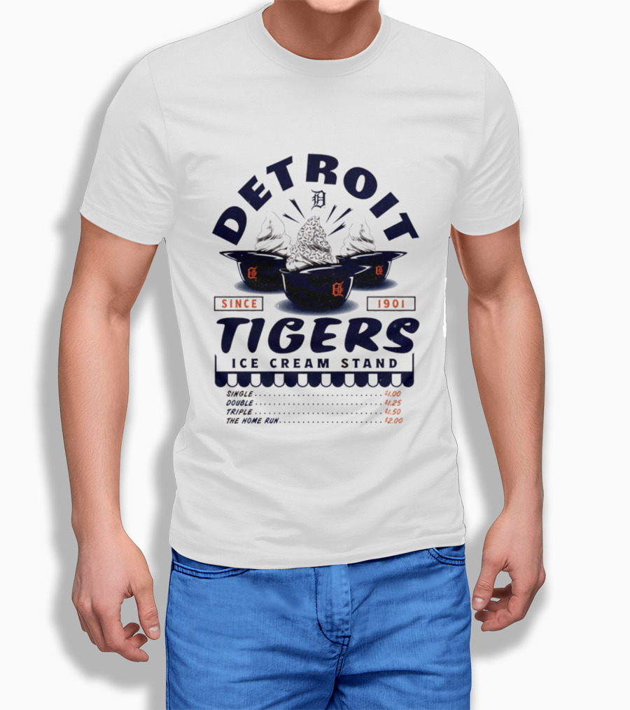 Detroit Tigers Ice Cream Stand Since 1901 Baseball Treats T-Shirt