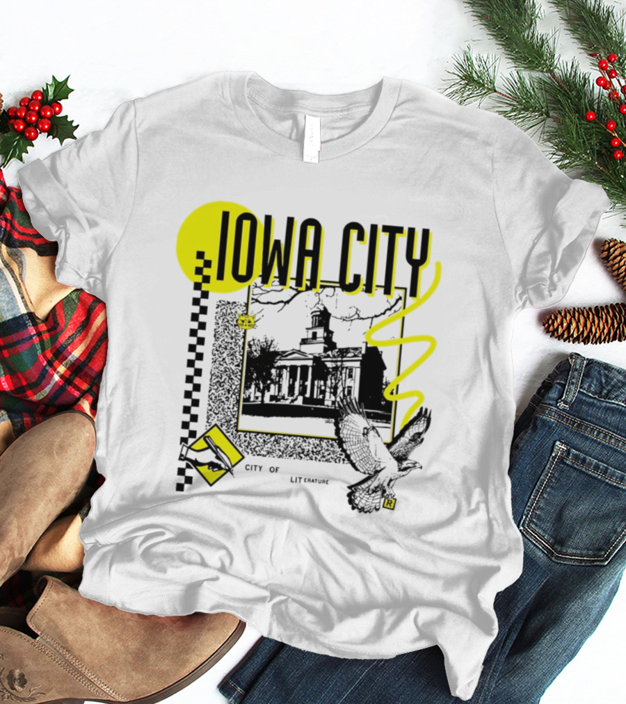 Iowa City University Old Capitol Literary Heritage Bird And Book T-Shirt