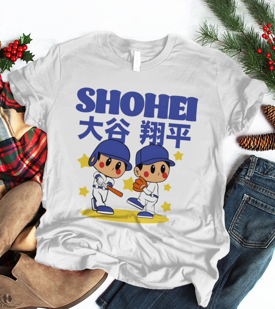 Shohei Ohtani Los Angeles Dodgers Superstar Cartoon Toddler T-Shirt
