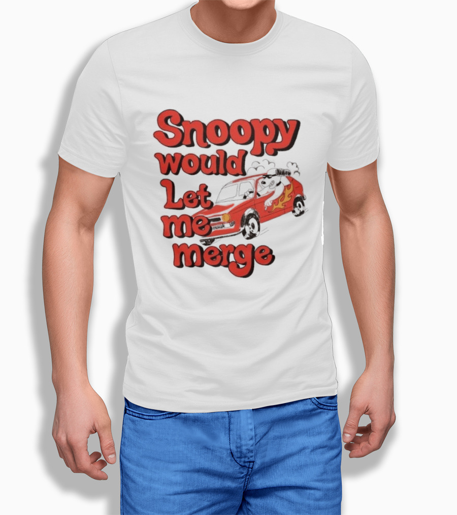 Snoopy Would Let Me Merge Car Flames T-Shirt