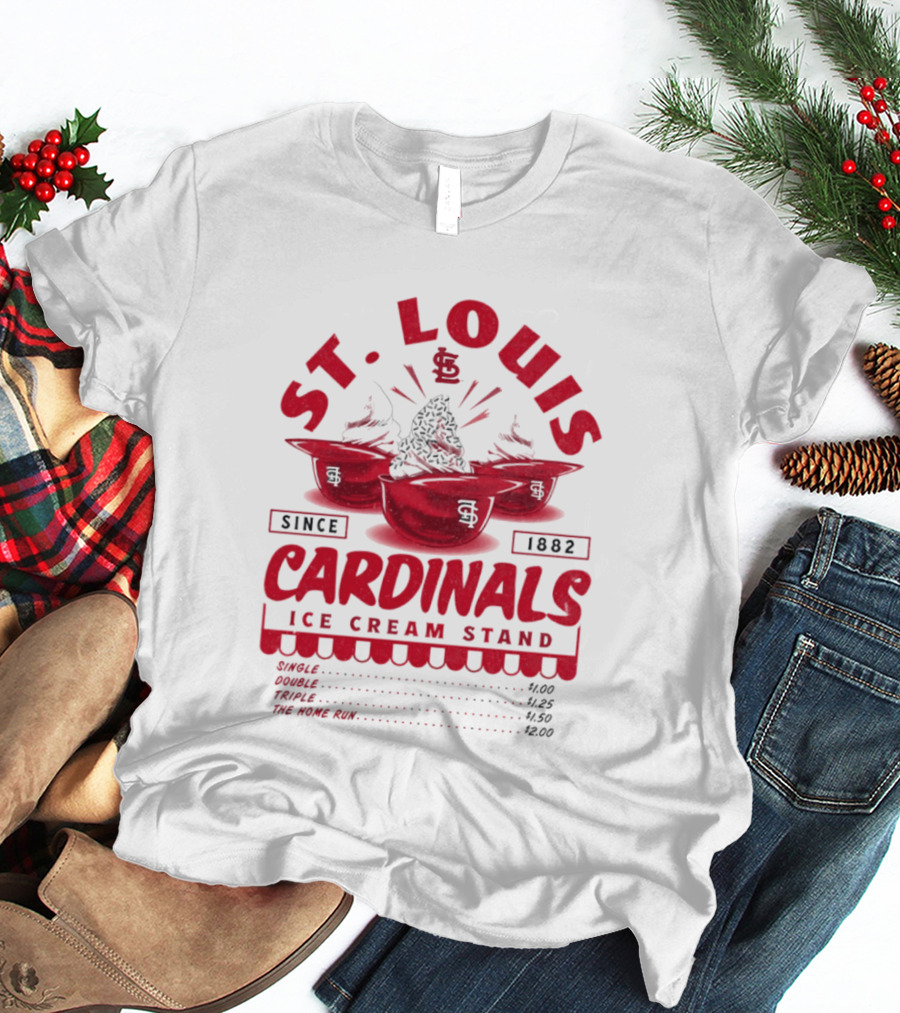 St. Louis Cardinals Ice Cream Stand Since 1882 Vintage Baseball T-Shirt