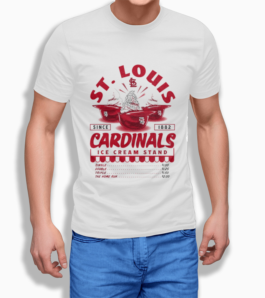 St. Louis Cardinals Ice Cream Stand Since 1882 Vintage Baseball T-Shirt