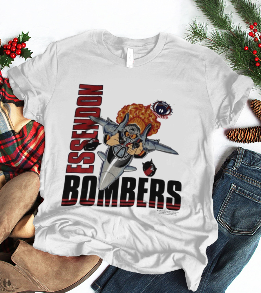 Essendon Bombers Fighter Jet Character Vintage 1992 T-Shirt