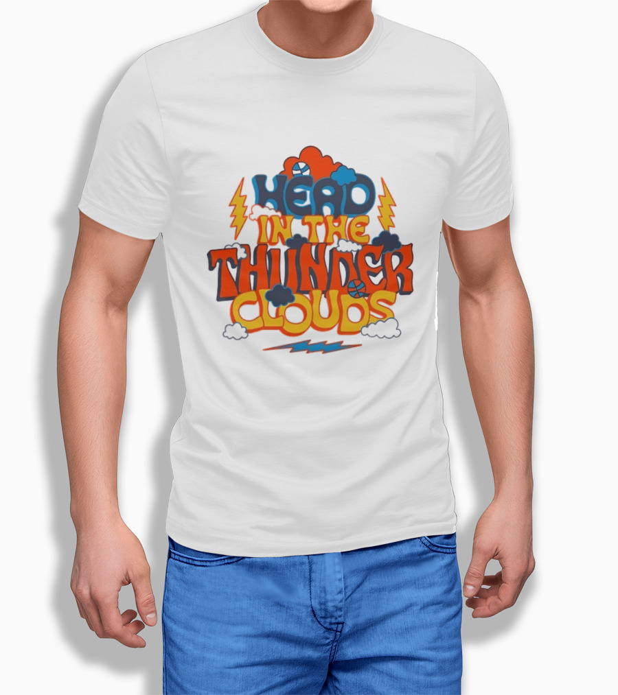 Head In The Thunder Clouds Basketball Lightning Thunderstorms T-Shirt