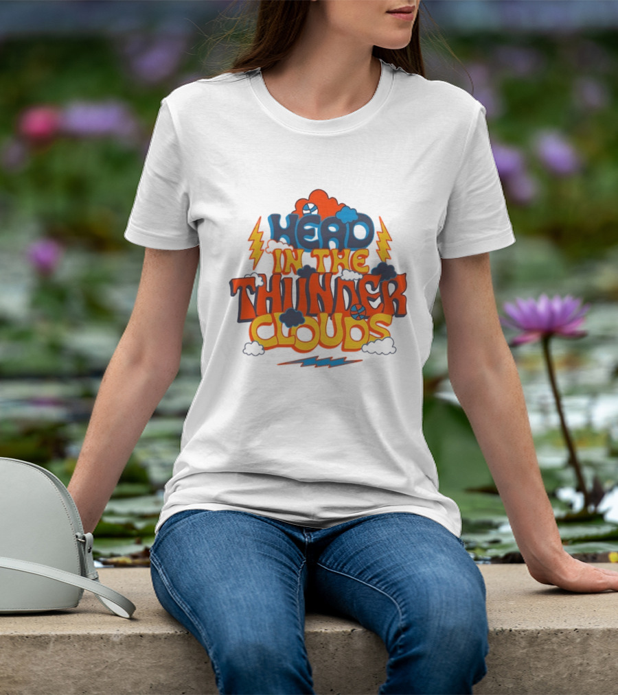 Head In The Thunder Clouds Basketball Lightning Thunderstorms T-Shirt