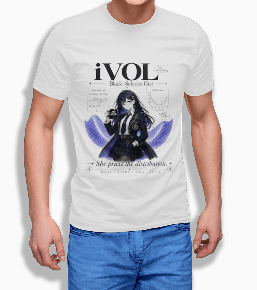 IVol Black Scholes Girl She Prices The Distribution Statistics Math Finance Chart T-Shirt