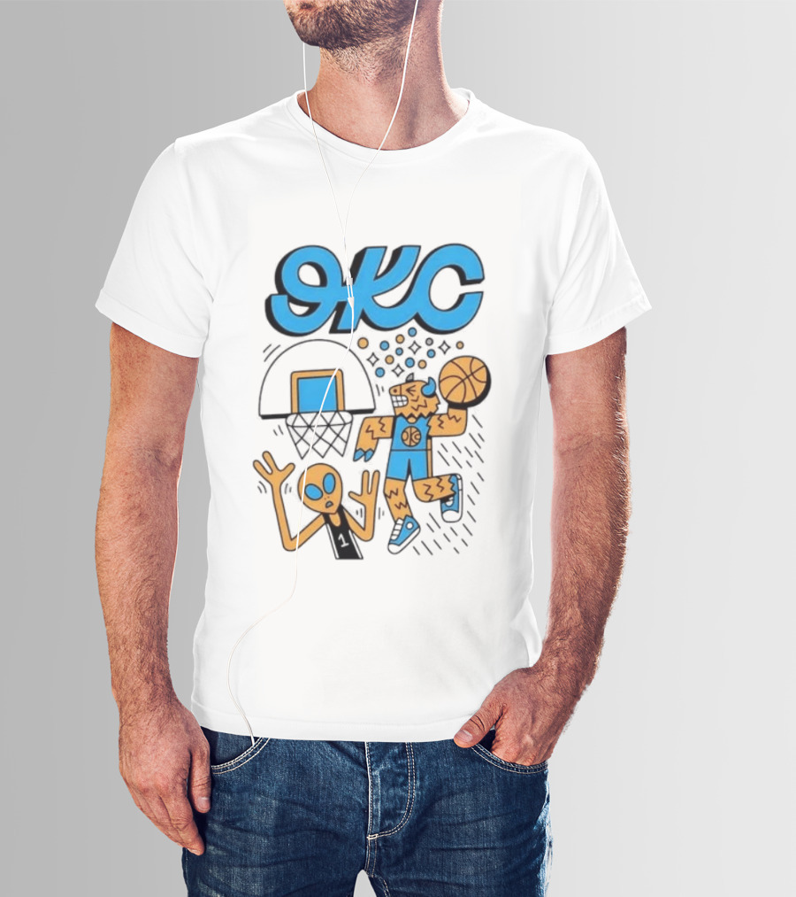 OKC Thunder Rumble Dunk Alien Basketball T-Shirt
