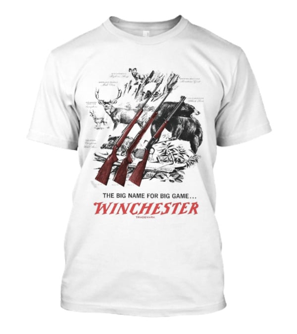 The Big Name For Big Game Winchester Heavyweight Three Rifles T-Shirt
