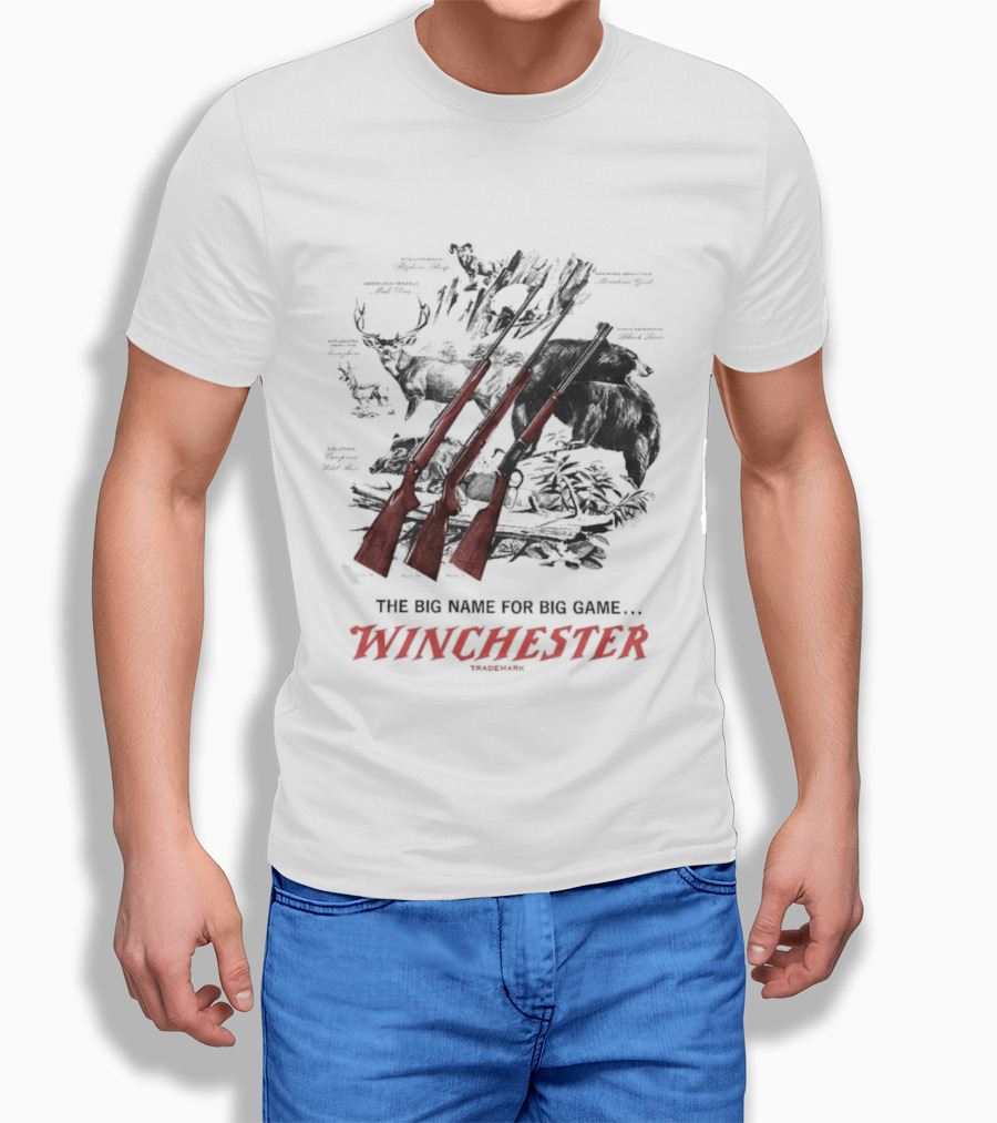 The Big Name For Big Game Winchester Heavyweight Three Rifles T-Shirt