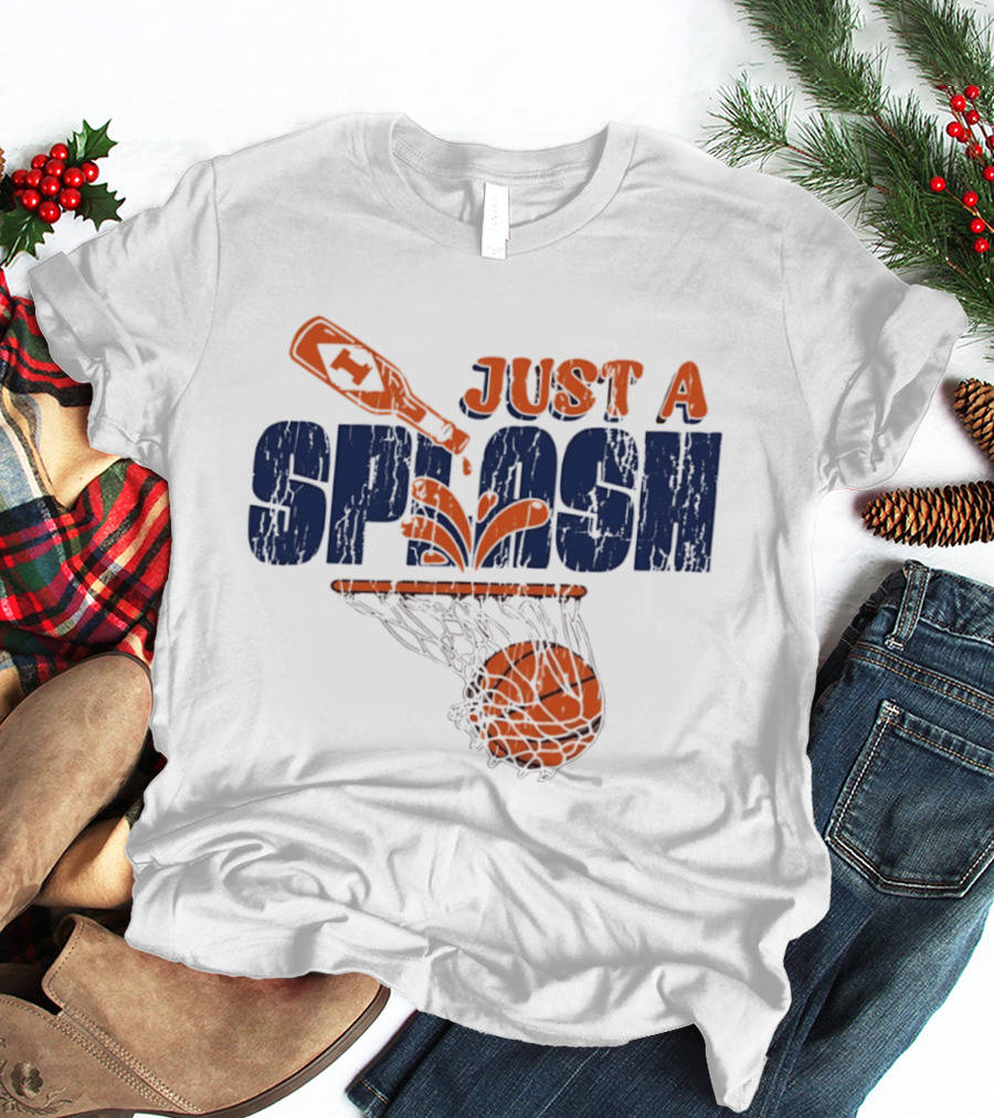 University Of Illinois Illini NCAA Basketball Just A Splash Net And Ball Motif T-Shirt