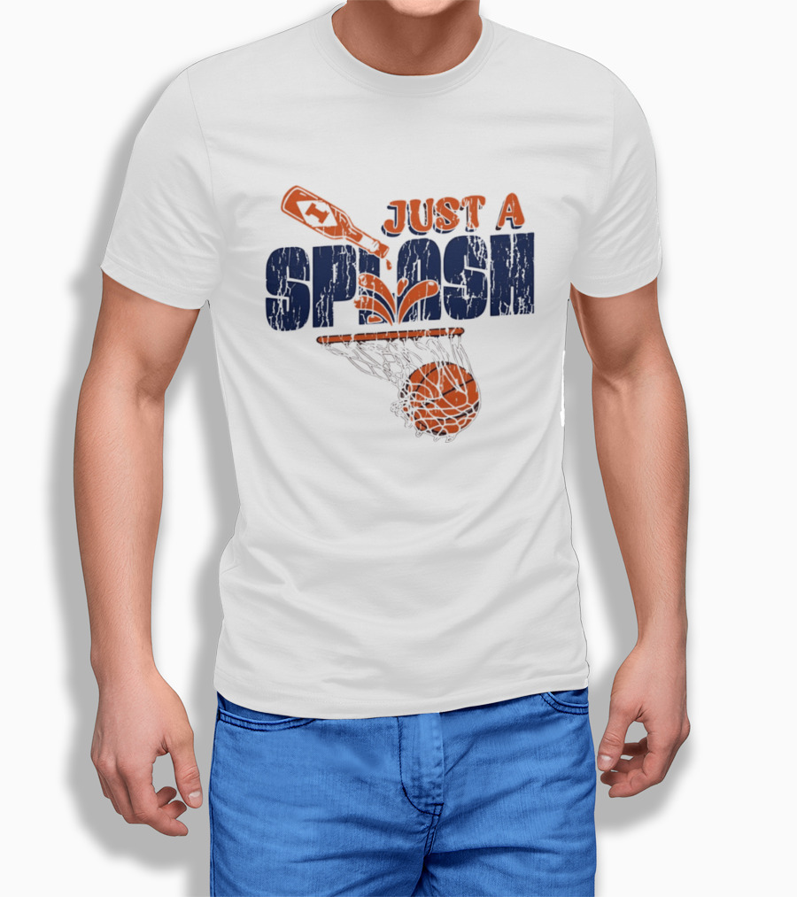University Of Illinois Illini NCAA Basketball Just A Splash Net And Ball Motif T-Shirt