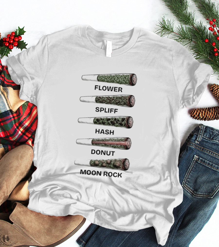 Weed Flower Spliff Hash Donut Moon Rock Smoking Styles T-Shirt