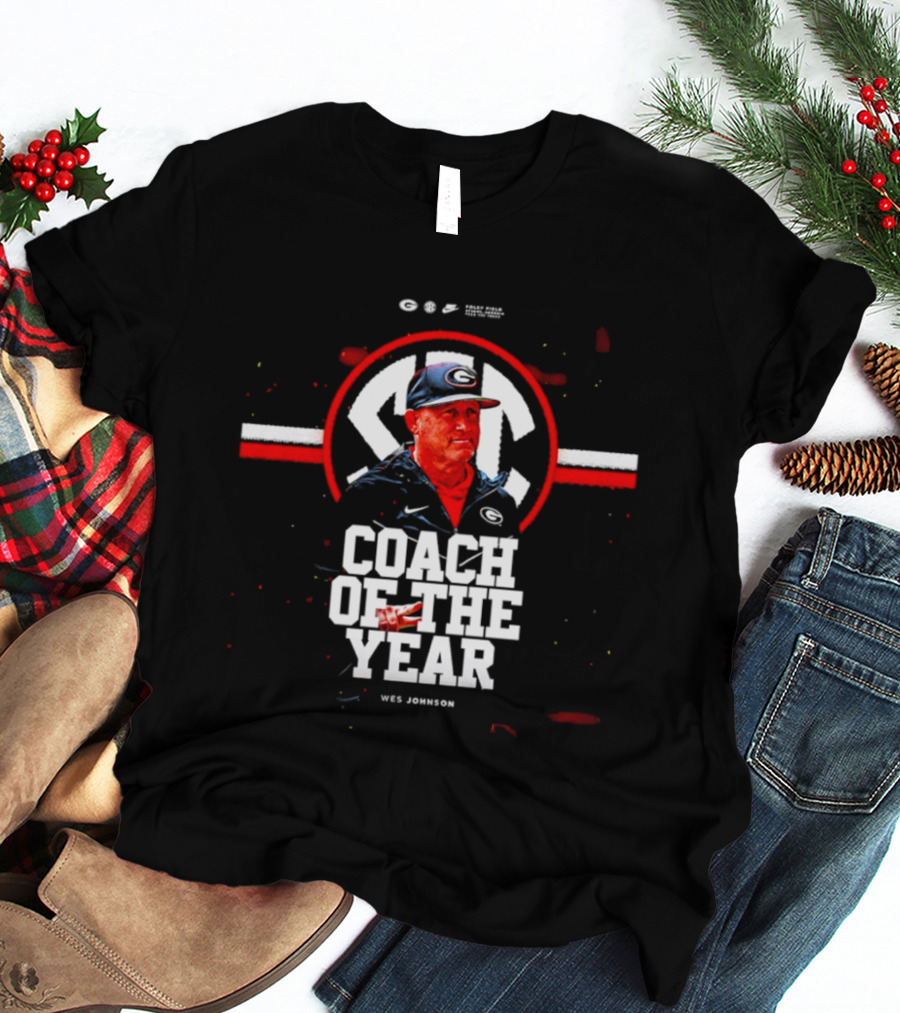 SEC Wes Johnson Coach Of The Year 2026 Georgia Bulldogs T-Shirt