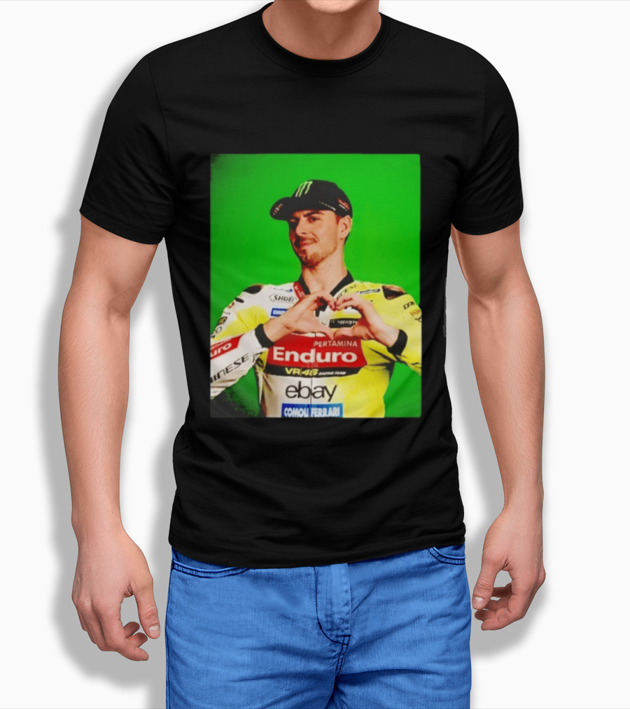 Valentino Rossi Motogp Legend Heart Sign VR46 Enduro Racing Yellow T-Shirt