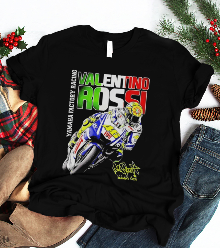 Valentino Rossi Yamaha Factory Racing Motogp Fiat Racing T-Shirt