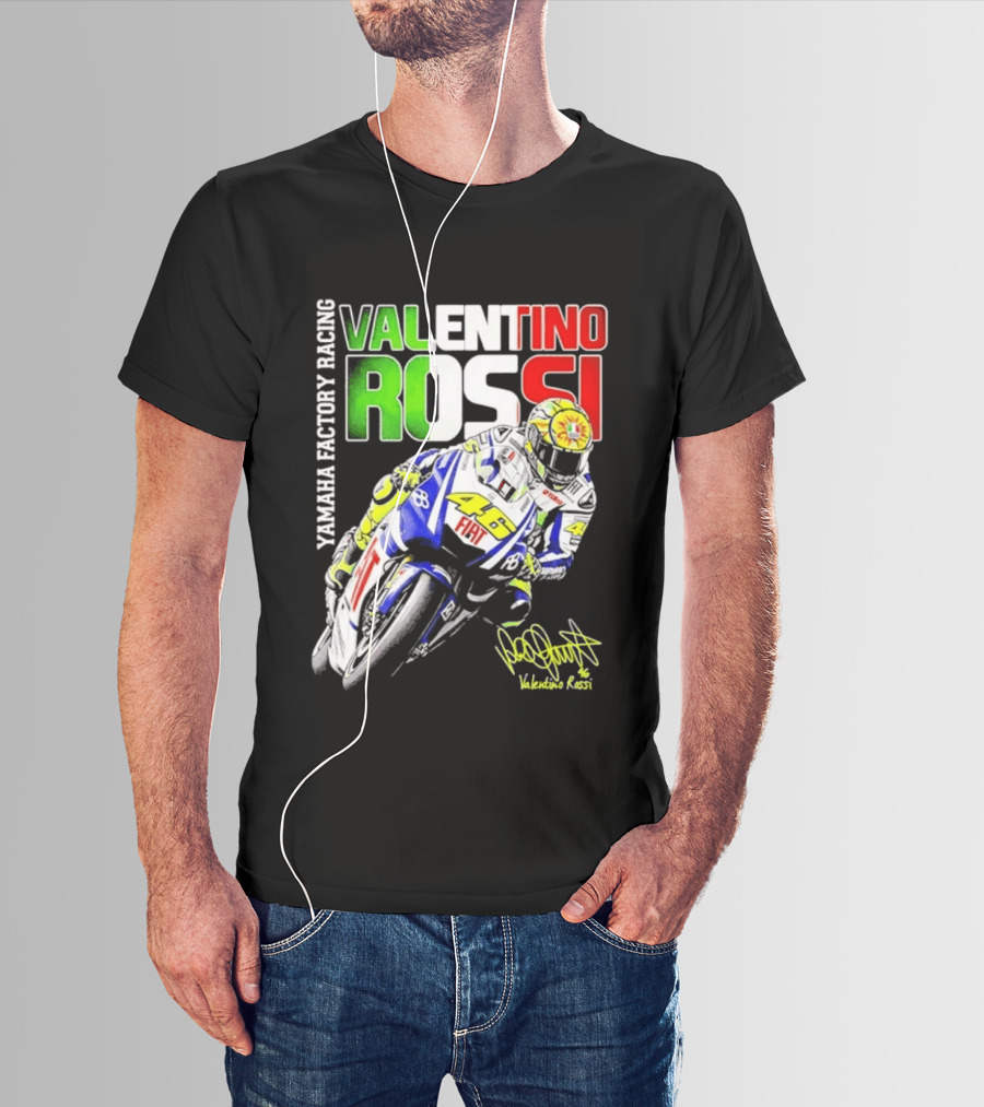 Valentino Rossi Yamaha Factory Racing Motogp Fiat Racing T-Shirt