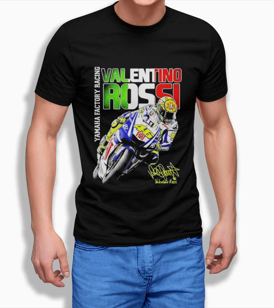 Valentino Rossi Yamaha Factory Racing Motogp Fiat Racing T-Shirt