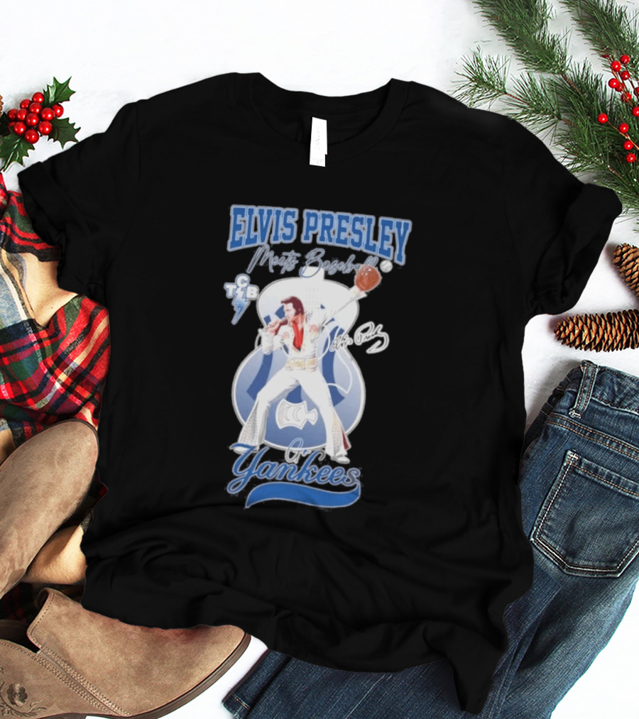 Elvis Presley Meets Yankees Legends T-Shirt