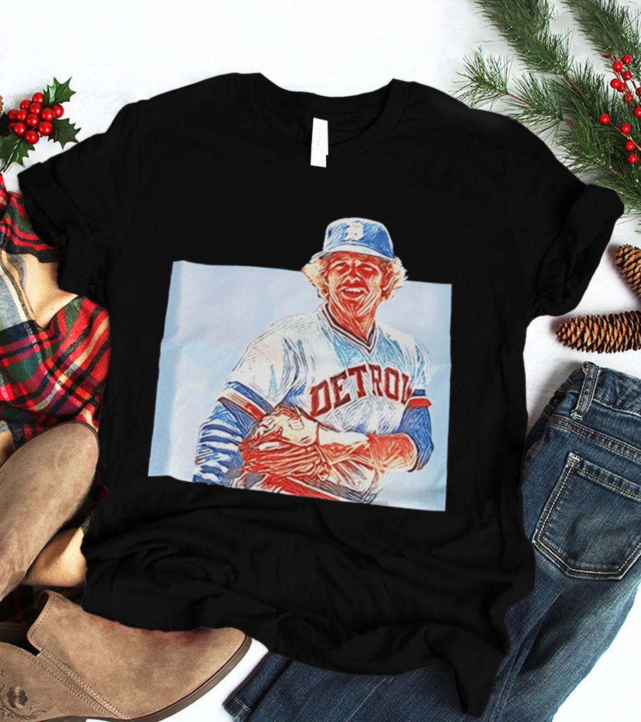 Detroit Tigers Mark Fidrych Vintage Baseball T-Shirt