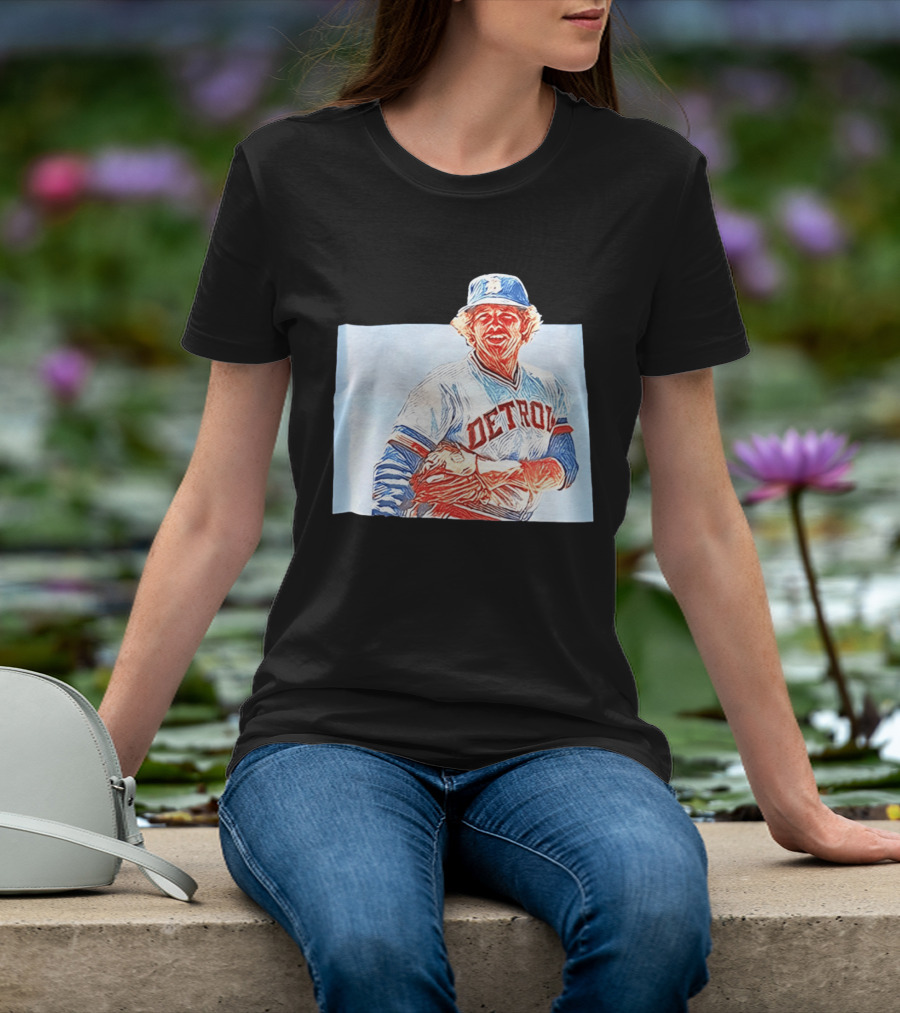 Detroit Tigers Mark Fidrych Vintage Baseball T-Shirt