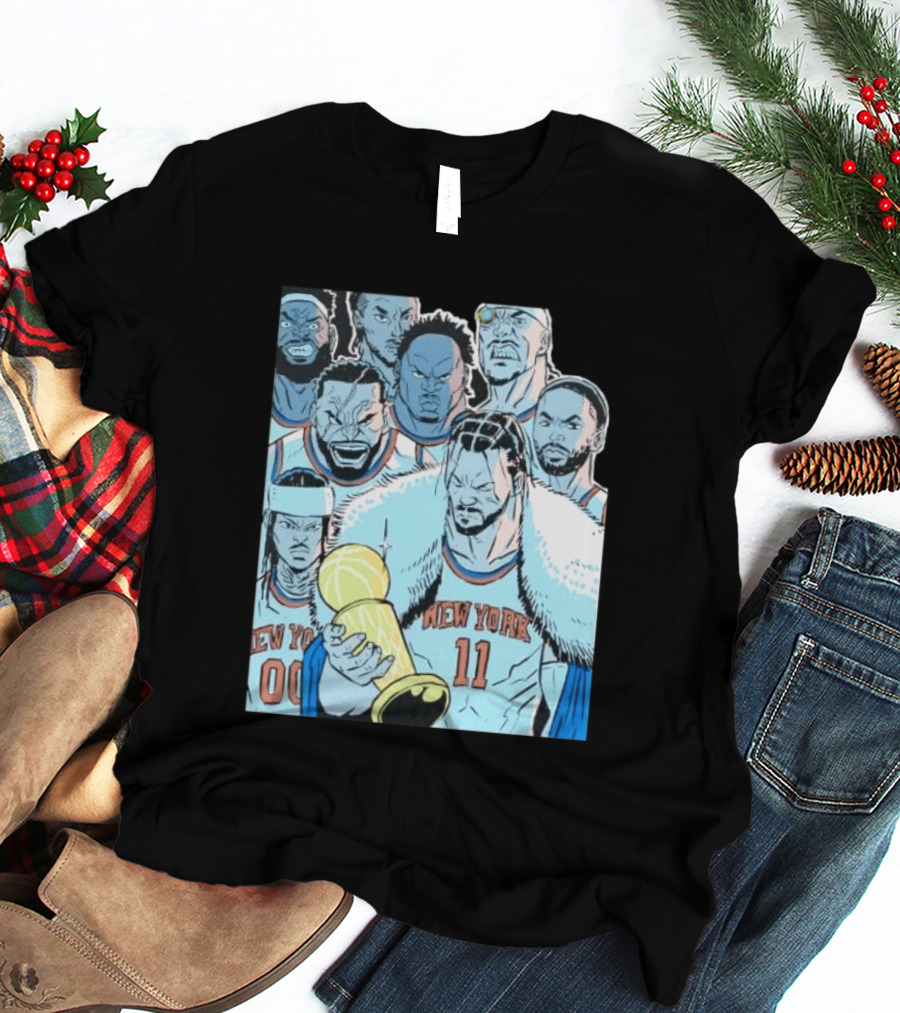 New York Knicks 2026 Invincible Indefensible Trophy Comic Style Basketball Team T-Shirt