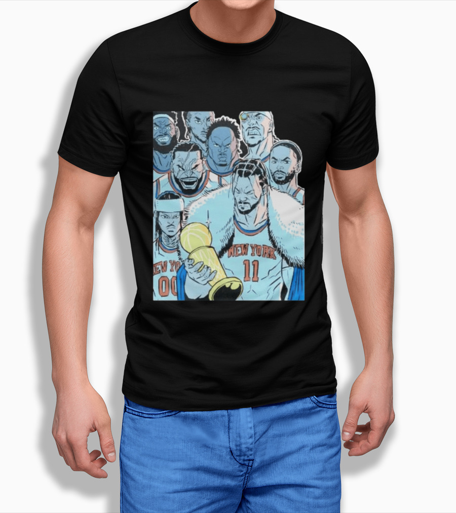 New York Knicks 2026 Invincible Indefensible Trophy Comic Style Basketball Team T-Shirt