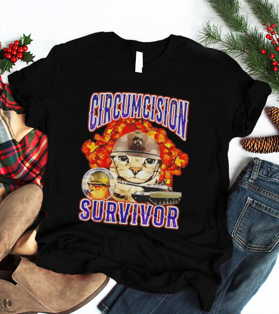Circumcision Survivor Cat Explosion Tank Helmet T-Shirt