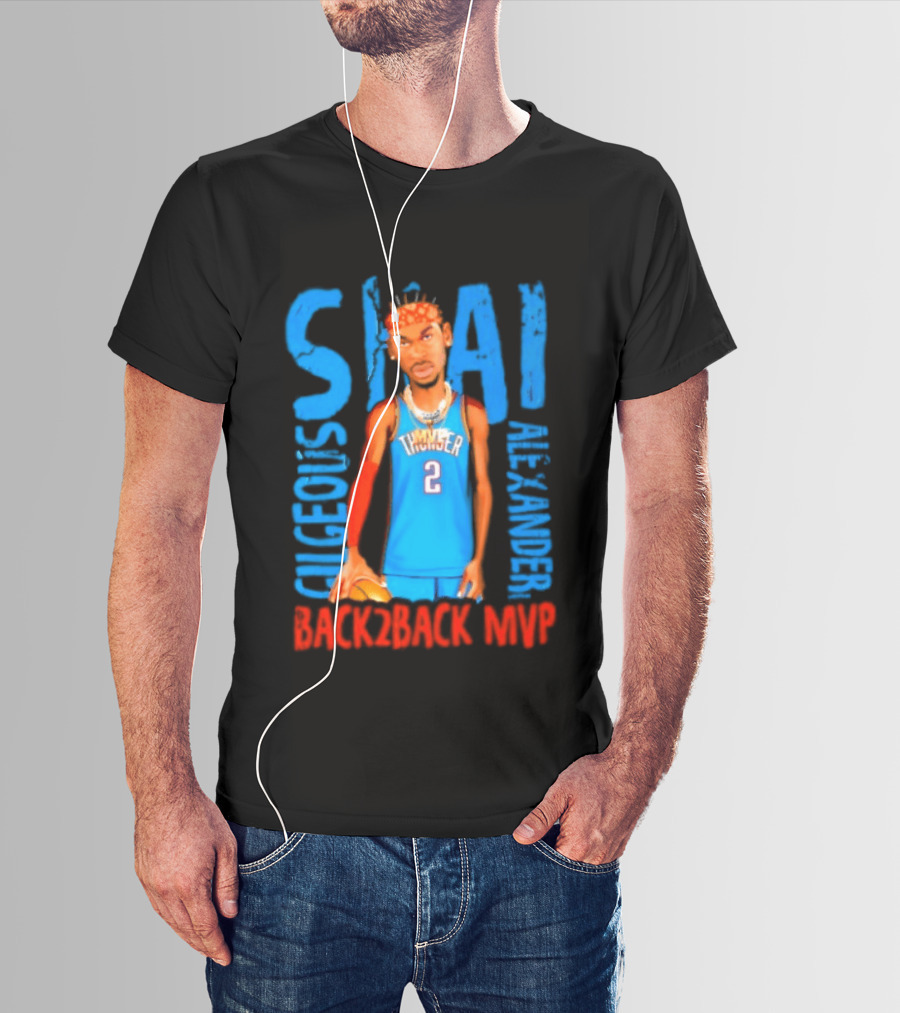 Shai Gilgeous Alexander Back 2 Back MVP Oklahoma City T-Shirt
