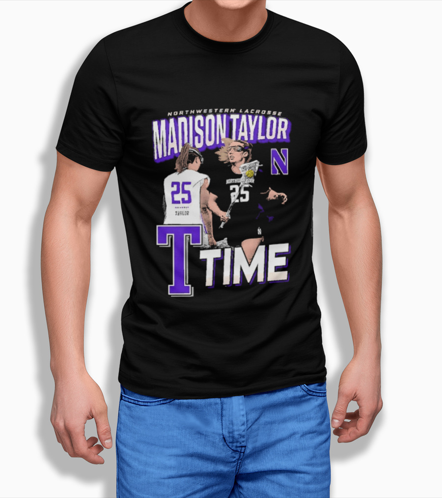 Northwestern Lacrosse Madison Taylor 25 Time T-Shirt